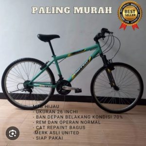 Sepeda MTB United 26 Inch Hijau – Siap Pakai, Harga Paling Murah